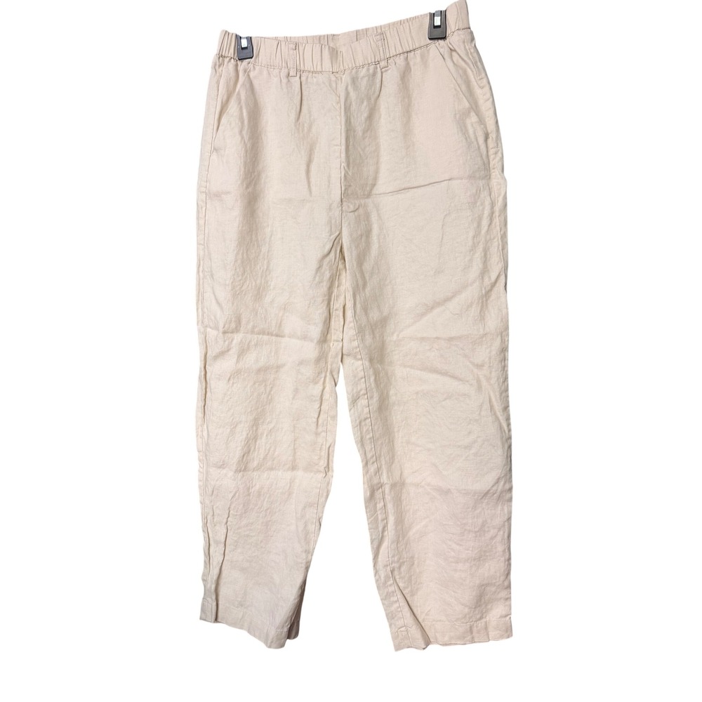 Quince 100% Linen European Flax Pull On Pants Beige Size S